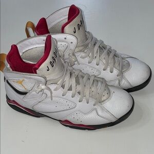 Air Jordan 7 Retro White Black Red Cardidal shoes size 10